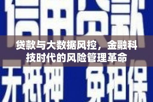 耀州贷款与大数据风控，金融科技时代的风险管理革命