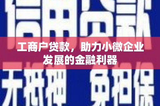 昆都仑工商户贷款，助力小微企业发展的金融利器