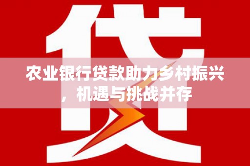 仁寿农业银行贷款助力乡村振兴，机遇与挑战并存