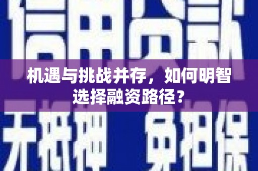 水林机遇与挑战并存，如何明智选择融资路径？