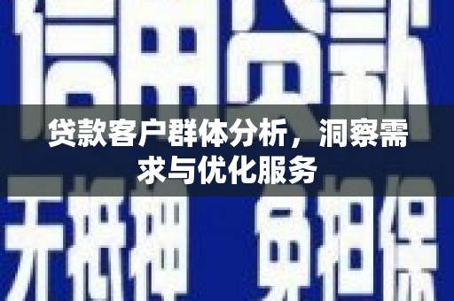 绩溪贷款客户群体分析，洞察需求与优化服务